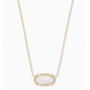 White Kendra Scott Elisa Gold Pendant Necklace